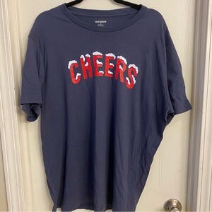 💚Old Navy Navy Blue Soft-Washed Tee Cheers
